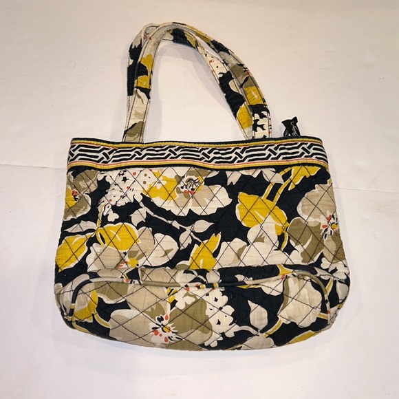 Vera Bradley Handbags - Vera Bradley Black and Yellow Floral Quilted Shoulder Bag